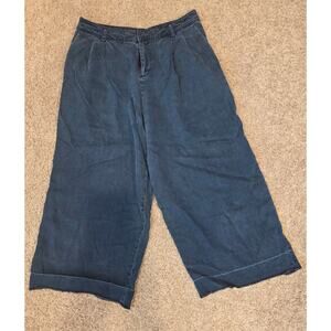 Club Monaco denim gaucho three quarter wide pants sz 2